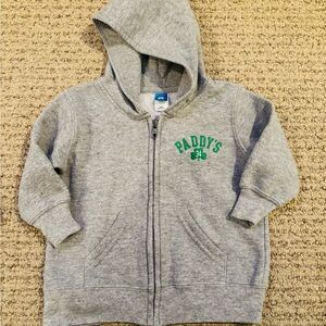 Kids Gray Hoodie with Green Logo